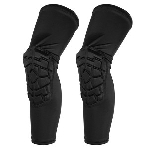 Unique Bargains Block Shape Knee Brace Protection Sponge Knee Pads Soft Breathable Knee Support Black 1 Pair - 1 of 4