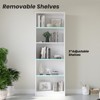 GlasFlength Decorative Bookshelf, Spacious Space and Adjustable Shelf, Open Bookshelves for Bedroom, Living Room, Home Office，White，24.4"*11.6"*68.9" - 3 of 4