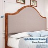 AMERLIFE Wood Bed Frame with Tall Upholstered Curved Headboard, Solid Wood Platform, No Box Spring Needed, Wood Slat Support - 4 of 4