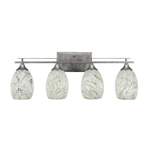Toltec Lighting Uptowne 4 - Light Vanity in  Aged Silver with 5" Natural Fusion Shade - 1 of 1