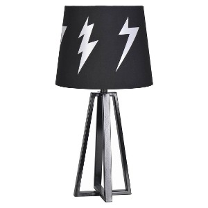 Black Lightning Bolt Metal Table Lamp (Includes CFL Bulb) - Pillowfort , Size: CA Compliant with Bulb
