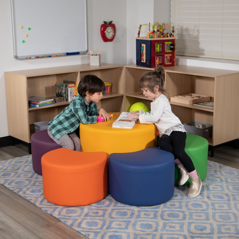 Flash Furniture Large Soft Seating Flexible Circle for Classrooms and Common Spaces - Yellow (18" Height x 24" Diameter), 4 of 11