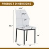 Vynxaria Luxury Simple Chair Set - 6 White PU High Resilience Dining Chairs with Silver Metal Legs - 2 of 4