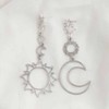 Hollow Sun Moon Stars earrings for women Planet Asymmetric Long Tassel Big Drop Dangle Earrings for Women Jewelry (silver) - 2 of 4