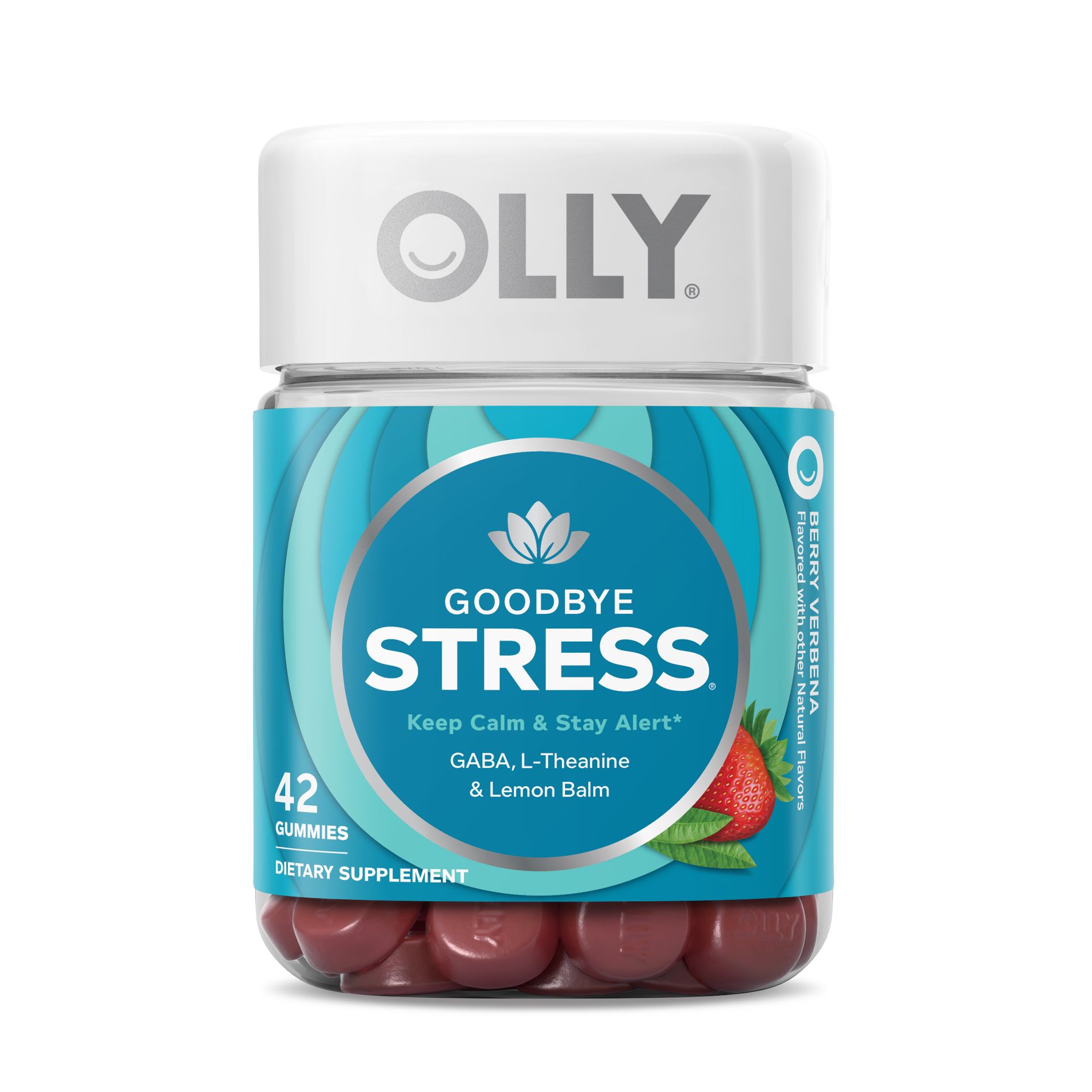 OLLY Goodbye Stress Gummies with GABA, L-Theanine & Lemon Balm - Berry Verbena - 42ct