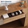 47-Inch Rectangular Wooden Sofa Table with Drawers, Industrial Farmhouse Entryway Table for Hallway & Living Room - 4 of 4