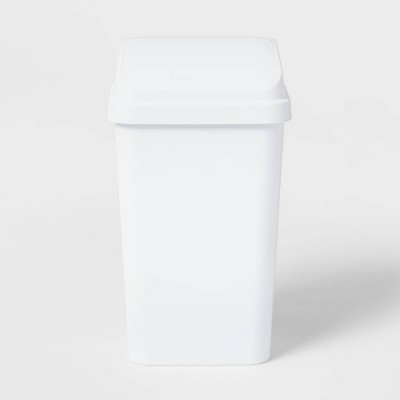 Superio 13 Gallon Swing Top Trash Can, White