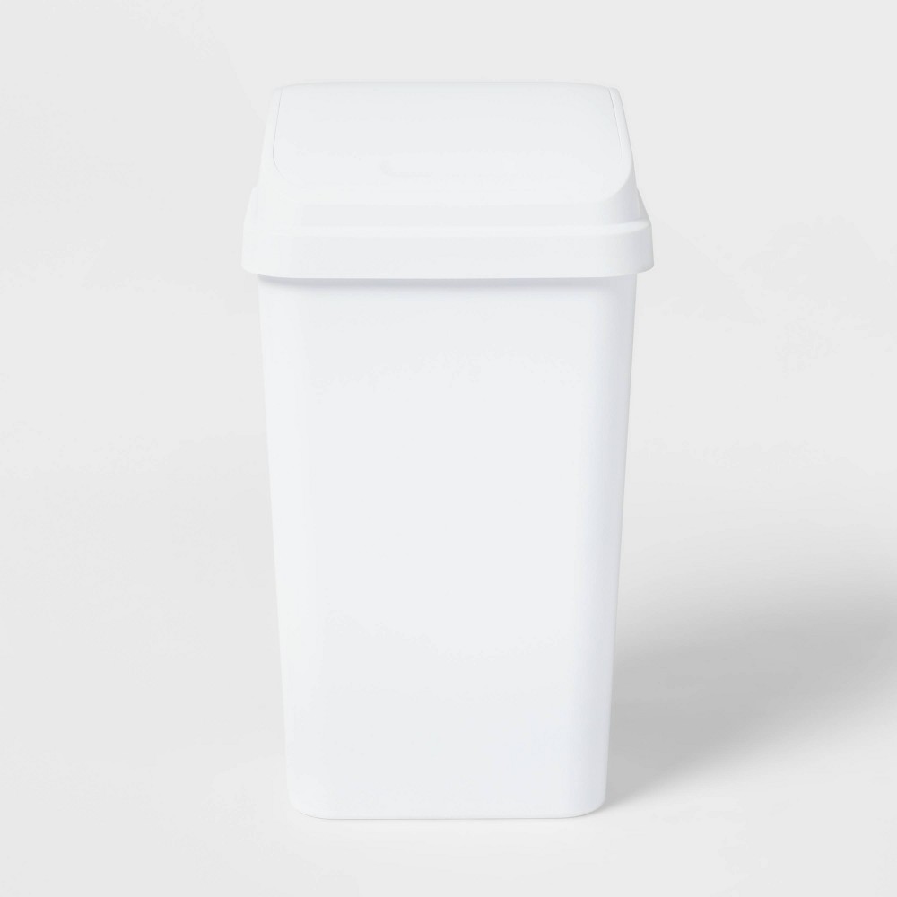 Photos - Barware 13gal Swing Top Waste Basket White - Brightroom™