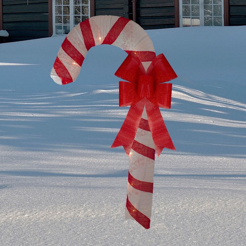 Northlight 72" Pre-Lit Red and White Glitter Candy Cane Christmas Outdoor Decoration, 2 of 5