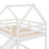Kumasinova Twin-Over-Twin House Bunk Bed with Slide & Ladder – Pitched Roof, Solid Pine Wood Bed Frame with Full-Length Guardrails for Kids' Bedroom - 3 of 4