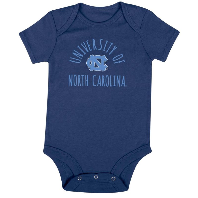 NCAA North Carolina Tar Heels Infant Boys&#39; Short Sleeve 3pk Bodysuit Set, 3 of 5