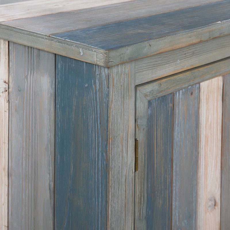 36&#34; Distressed 3 Drawer 2 Door Cabinet Blue/Gray - StyleCraft, 6 of 8