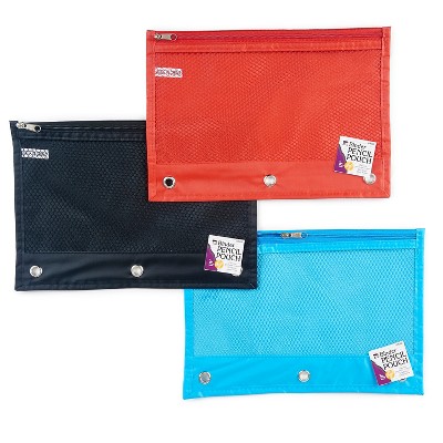 Pencil Pouch 3 Ring Binder Pouch Zippered Pencil Case Canvas