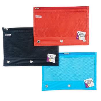 CLI Charles Leonard Zipper Binder Pencil Pouch Assorted Colors 24/Pack CHL76330ST