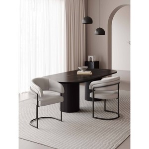 Manhattan Comfort Set of 2 Augusta Modern Leatherette Upholstered Dining Chairs - 1 of 4