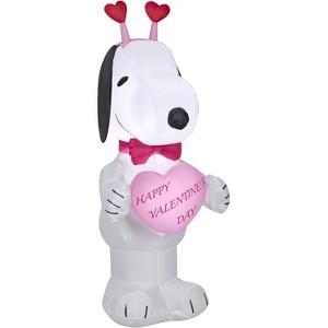 Peanuts Airblown Inflatable Valentine Snoopy, 3.5 ft Tall, Pink - 1 of 4