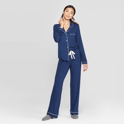 Soft Notch Collar Pant Pajama Set 