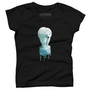 Girl's Design By Humans Polar Bear: Global warming By asitha T-Shirt - 1 of 3