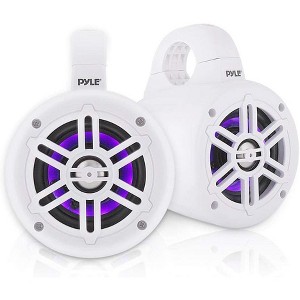 Pyle 4” Waterproof Rated LED Wakeboard Tower Speakers (PLMRLEWB46W) - Blue, 2-Pack - 1 of 4