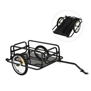 Cycle Utility Trailer All-terrain Folding Bicycle Storage Cart with Hitch for Pavement, Gravel, Grass, Sand, Mud, Hills - 1 of 4