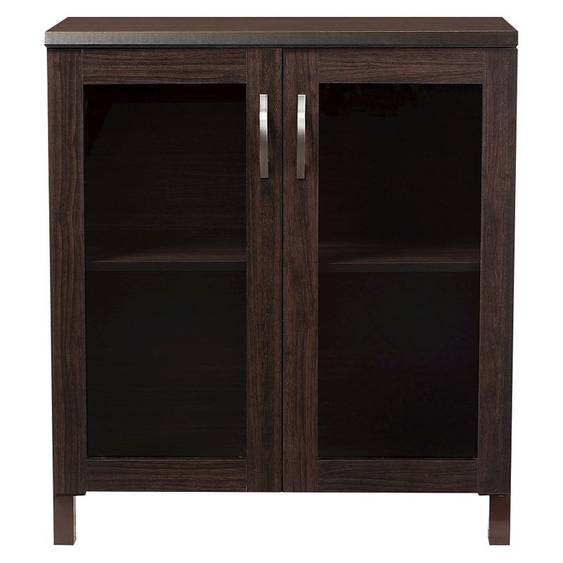Sintra Modern and Contemporary Sideboard Storage Cabinet with Glass Doors - Dark Brown - Baxton Studio, 3 of 6