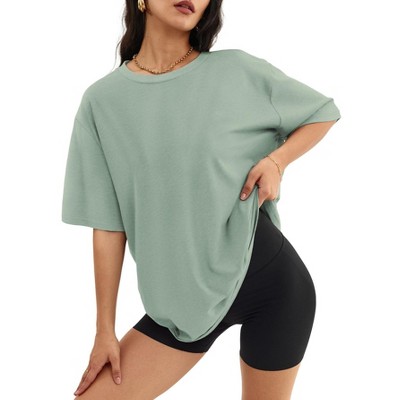 Oversized T Shirts for Women Summer Tops Casual Loose Fit Tees Crewneck Short Sleeve Tunic Blouse Basic Tee
