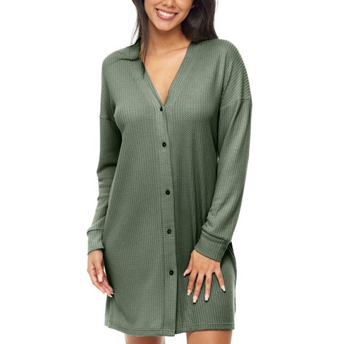 Adr Women's Knit Sleep Shirt, Short Sleeve Nightshirt, Lightweight