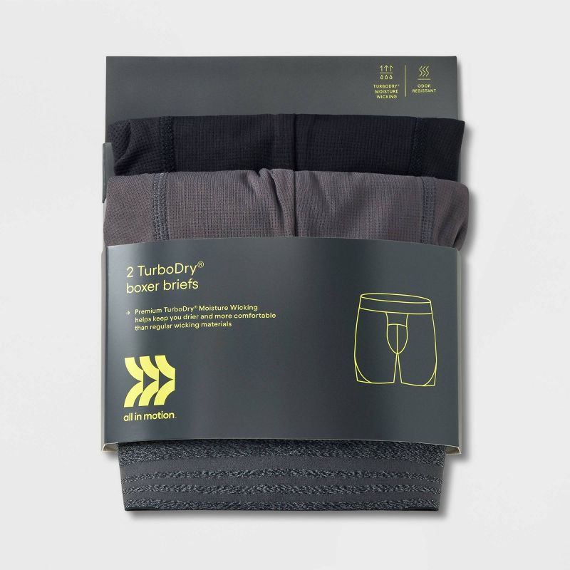 Men's TurboDry 2pk Underwear - All in Motion™ Black/Gray, 2 of 2