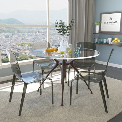 Murray Transparent Black Modern Stackable Dining Chair