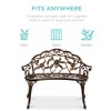 Best Choice Products Outdoor Bench Steel Garden Patio Porch Furniture w/ Floral Accent, Antique Finish - 2 of 4
