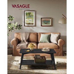 2-Tier Storage Coffee Table, 39.4" Wide Living Room Center Table, 110lb Capacity, Easy Assembly, Rounded Corners - 1 of 4