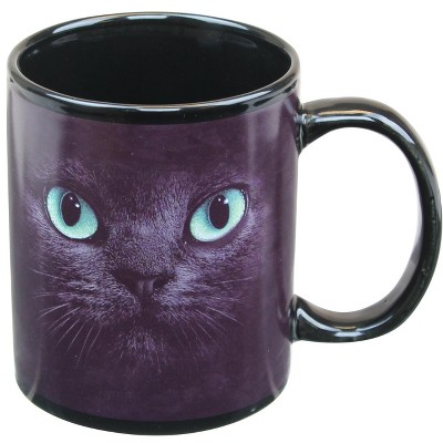 Just Funky Black Cat With Green Eyes 11oz Coffee Mug