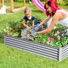 Land Guard Galvanized Raised Garden Bed Kit, Outdoor Metal Raised Garden Beds, Galvanized Planter Raised Garden Boxes For Vegetables - image 2 of 4