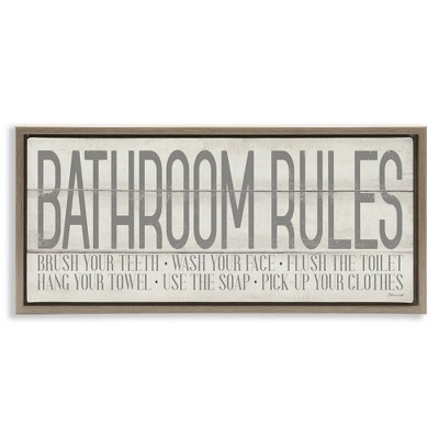 Stupell Industries Planked Style Bathroom Rules, 25" x 11"