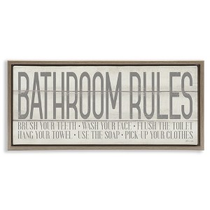 Stupell Industries Planked Style Bathroom Rules, 25" x 11" - 1 of 4