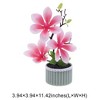 Unique Bargains Artificial Plants 3-Stem Magnolia Plastic 3.94"x3.94"x11.42" 1 Pcs - 3 of 4