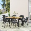 Christopher Knight Home Strada Outdoor Resin and Acacia Wood 7 Piece Dining Set, Black/Teak - 2 of 4