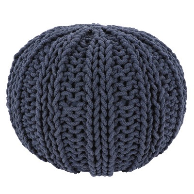 Garcia Knit Pouf Blue - Décor Therapy