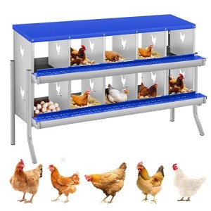 Chicken Nesting Boxes, Two-Tier Metal Chicken Egg Laying Box,Large Vented Holes for Egg Collection - 1 of 4
