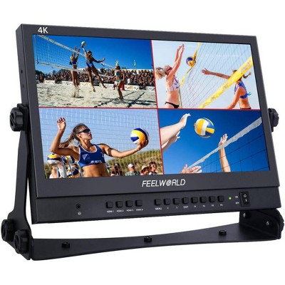 FEELWORLD ATEM156 Quad-Split Monitor 4K 15.6" Director¡¯s Monitor with 4 x HDMI I/O Live Streaming Broadcast Monitor