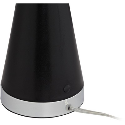 Ella 27.5" Black and Silver Metal Table Lamps Set with Crystal Embellishments