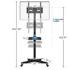Yaheetech Rolling TV Stand Trolley with Bracket & Tray and Wheels for 23in-60in Plasma, LCD, LED Screen, Black - 3 of 4