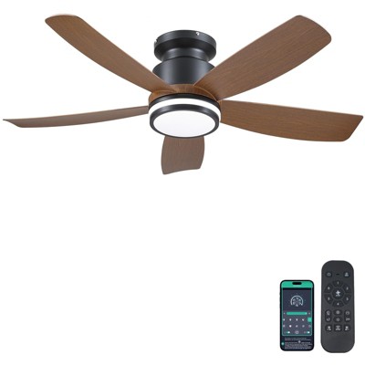 Kviflon 41 Inches Ceiling Fan with Light,App and Remote Control,5 Blades, Reversible DC Motor