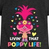 Girls' - Trolls - Livin That Poppy Life Fitted Short Sleeve Graphic T-Shirt - 2 of 4