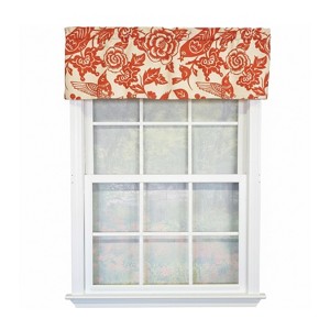 RLF Home 100% Cotton High Quality Love Bird Tailored Window Valance with 1.5" Rod Pocket 50" W X 12" L Orange - 1 of 4