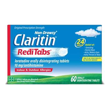 Claritin Allergy Relief 24 Hour Non-Drowsy Loratadine RediTab Dissolving Tablets - 60ct