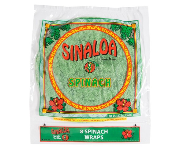 Sinaloa Hawaii Wraps&#153; Spinach Tortillas 12.75 oz