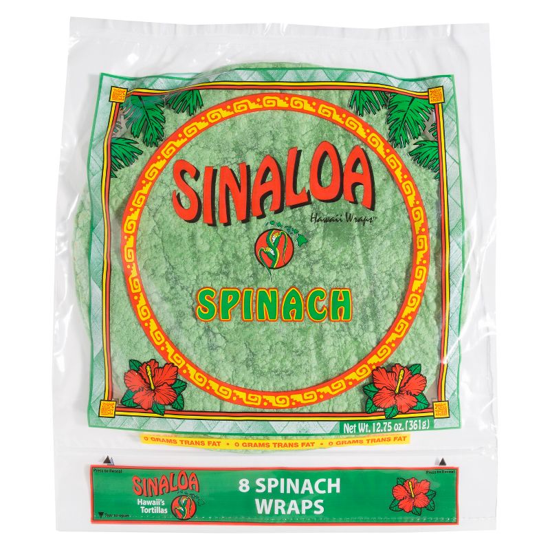 Sinaloa Spinach Hawaii Wraps Tortillas - 12.75oz/8ct, 1 of 2