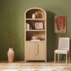 GDFStudio William Modern 76" Arched Wood Bookcase Cabinet with Hidden Storage and 4 Shelves - 2 of 4