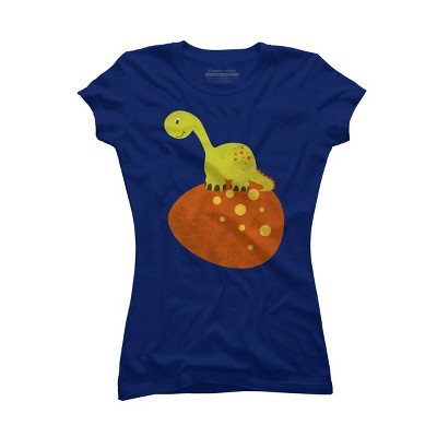Junior's Design By Humans Happy Cute Dino By parjono T-Shirt